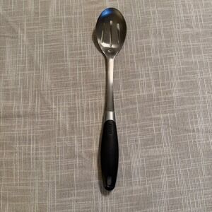 Ekco Stainless Steel Slotted Spoon Black Ergonomic Handle 14 Inch Kitchen Tool
